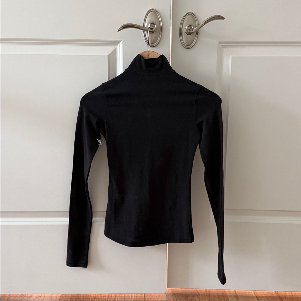Stretch Cotton Jersey Turtleneck Top Size XS - Picture 7 of 9